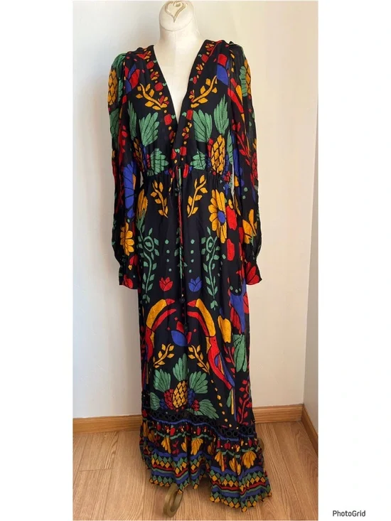 farm rio georgette maxi dress Farm Rio Ruffled printed georgette maxi dress Augusthouseofbrands